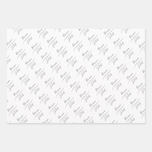 Personalisierte Braut und Groom White Geschenkpapier Set (Vorderseite)