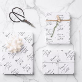Personalisierte Braut und Groom White Geschenkpapier Set