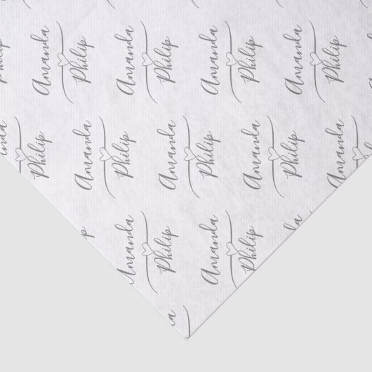 Personalisierte Braut und Groom White Seidenpapier (Detail)