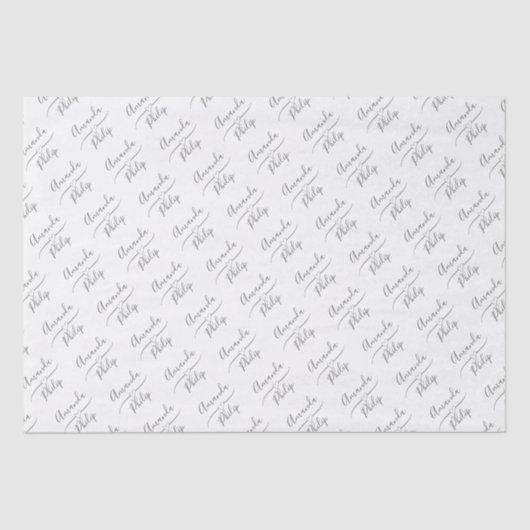 Personalisierte Braut und Groom White Seidenpapier (Vorderseite)