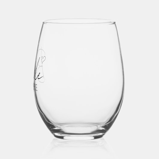 Personalisierte Braut Weinglas Ohne Stiel (Links)