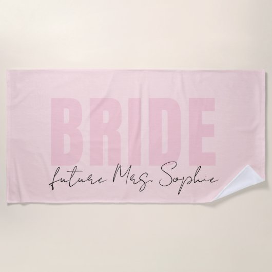 Personalisierte Braut | Zukünftige Frau Individuel Strandtuch (Vorderseite)
