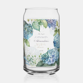 Personalisierte Brautdusche Blaue Hortensien Dosenglas