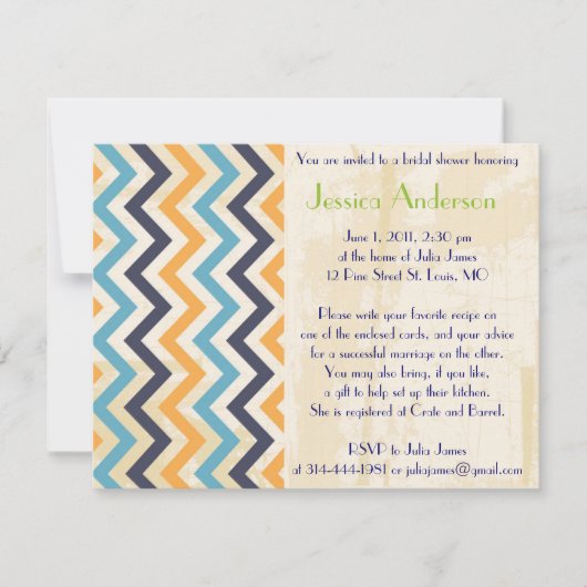 Personalisierte Brautdusche Einladungen (Vorderseite)