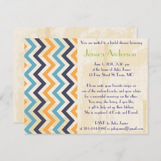 Personalisierte Brautdusche Einladungen (Vorne/Hinten)