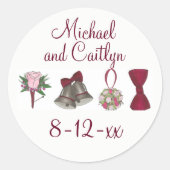 Personalisierte Brautdusche für Hochzeitstag Runder Aufkleber (Vorderseite)