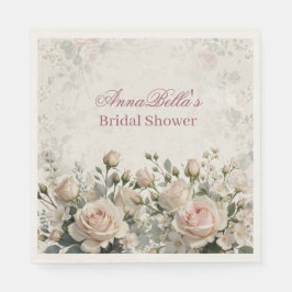 Personalisierte Brautdusche Servietten | Rosérose