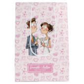 Personalisierte Brautgroom-Geschenktasche Sonniger Mittlere Geschenktüte (Rückseite)