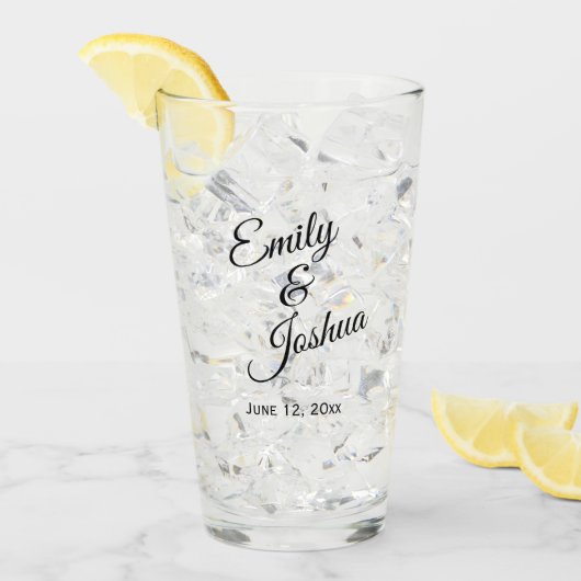 Personalisierte Bräutigam-Namen Hochzeit Glas (Vorderseite Ice)