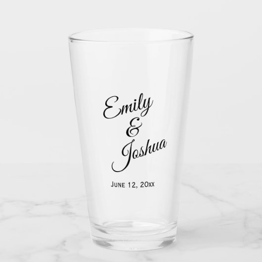Personalisierte Bräutigam-Namen Hochzeit Glas (Vorderseite)