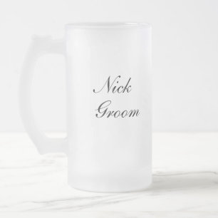 Personalisierte Bräutigam-Tasse Mattglas Bierglas
