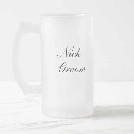 Personalisierte Bräutigam-Tasse Mattglas Bierglas (Links)