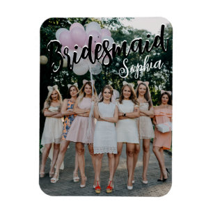 Personalisierte Brautjungfer-Geschenke Schwarz Mod Magnet