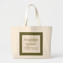 Personalisierte Brautjungfer-Tasche Jumbo Stoffbeutel