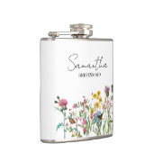 Personalisierte Brautjungfer-Wildblumen-Hochzeit Flachmann (Rechts)