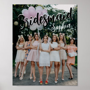 Personalisierte Brautjungfergeschenke Schwarz Mode Poster