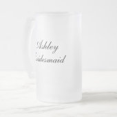 Personalisierte Brautjungfern-Tasse Mattglas Bierglas (Vorderseite Links)