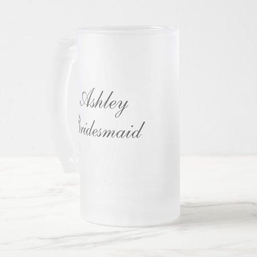Personalisierte Brautjungfern-Tasse Mattglas Bierglas (Vorderseite Links)