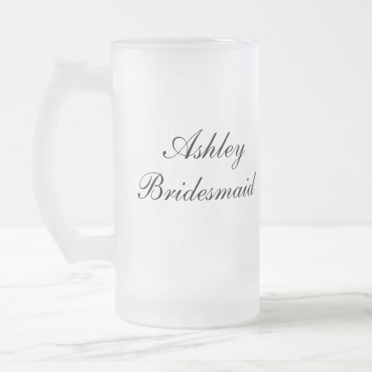 Personalisierte Brautjungfern-Tasse Mattglas Bierglas (Links)