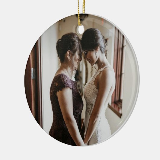 Personalisierte Brautmutter 2024 Keramik Ornament (Links)