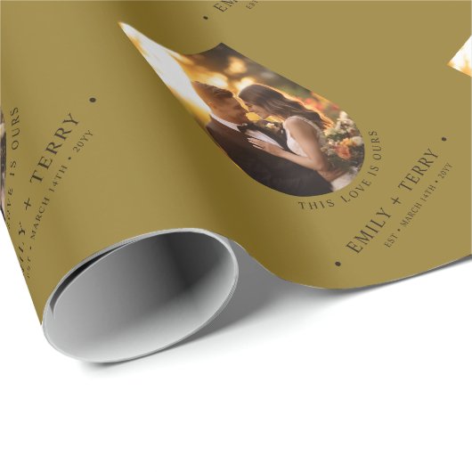 Personalisierte Brautpaare und Groom-Namen Hochzei Geschenkpapier (Rolleneckpunkt)