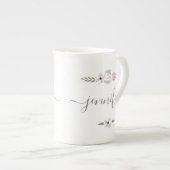 Personalisierte Brautparty-Blume Porzellantasse (Vorderseite Rechts)