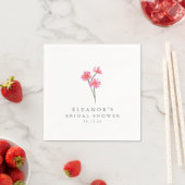 Personalisierte Brautparty mit rosa Cosmos-Wildblu Serviette (Beispiel)