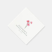 Personalisierte Brautparty mit rosa Cosmos-Wildblu Serviette (Ecke)