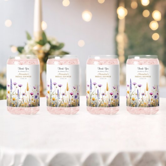 Personalisierte Brautparty-Wildblumen Dosenglas (Insitu (Hochzeit))