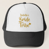 Personalisierte Brauttribe Gold Heart Brautparty Truckerkappe (Vorderseite)