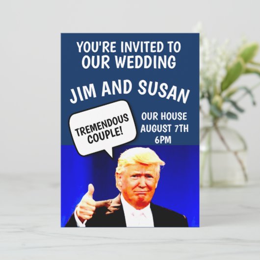 PERSONALISIERTE BREITERSUCHUNGEN TRUMP EINLADUNG (Stehend Vorderseite)