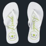 Personalisierte Bridal (grün) Badesandalen<br><div class="desc">Spaß,  maßgeschneiderte Hochzeitskippen</div>