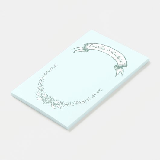 Personalisierte Bride and Groom Post-it®-Notizen Post-it Klebezettel (angewinkelt)