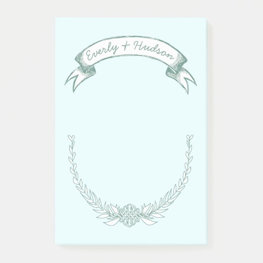 Personalisierte Bride and Groom Post-it®-Notizen Post-it Klebezettel (Vorderseite)