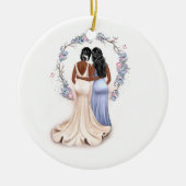 Personalisierte Bride & Bridesmaid Weihnachtsschmu Keramik Ornament (Vorne)