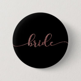 Personalisierte "Bride"-Rose Gold Glitzer 2 Button