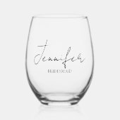 Personalisierte BrideMagaid Edelglas Weinglas Ohne Stiel (Vorderseite)