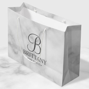 Personalisierte Bridesmaid aus weißem Marmor Große Geschenktüte
