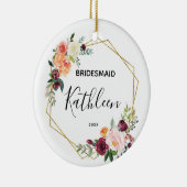 Personalisierte Bridesmaid Blumengeschenk Keramik Ornament (Rechts)