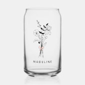 Personalisierte Bridesmaid-Blüte mit rosa Bogen Dosenglas (Vorderseite)