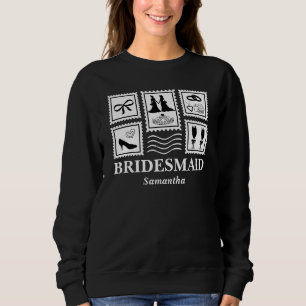 Personalisierte Bridesmaid-Briefmarke Collage Sweatshirt