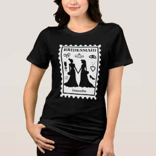 Personalisierte Bridesmaid-Briefmarke Tri-Blend Shirt