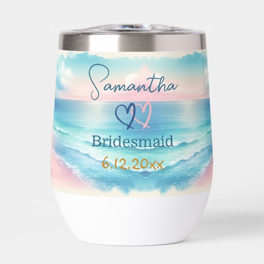 Personalisierte Bridesmaid für Küstenhochzeit (Vorderseite)