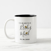 Personalisierte Bridesmaid Gastgeschenk Hochzeit Zweifarbige Tasse (Links)