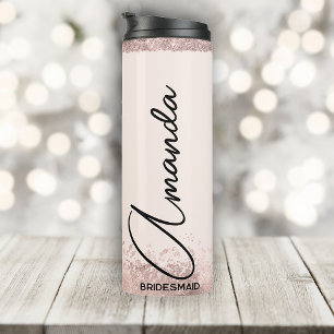 Personalisierte Bridesmaid Gift Rose Gold Bridge S Thermosbecher