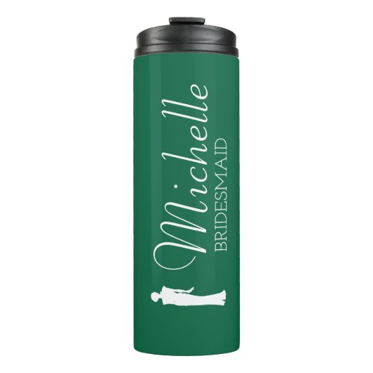 Personalisierte Bridesmaid in Rosa Thermosbecher (Vorderseite)