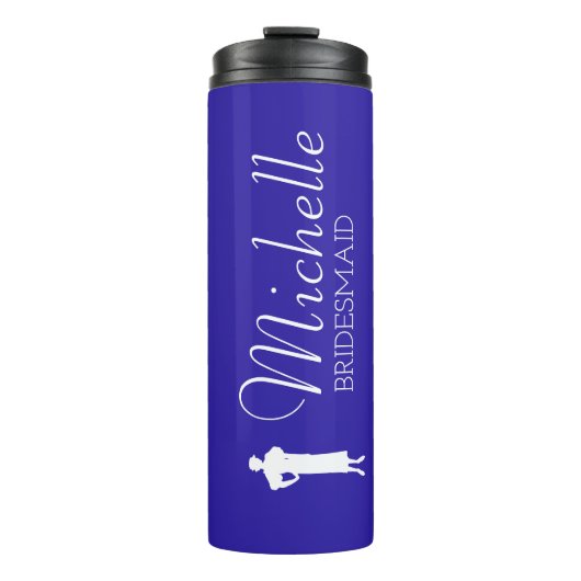 Personalisierte Bridesmaid in Rosa Thermosbecher (Vorderseite)