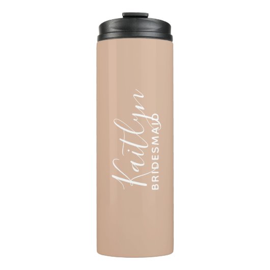 Personalisierte Bridesmaid in Rosa   Thermosbecher (Vorderseite)