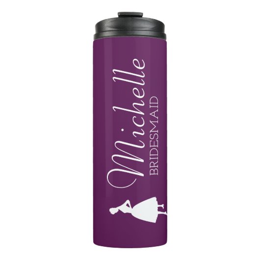 Personalisierte Bridesmaid in Rosa Thermosbecher (Vorderseite)