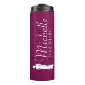 Personalisierte Bridesmaid in Rosa Thermosbecher (Vorderseite)